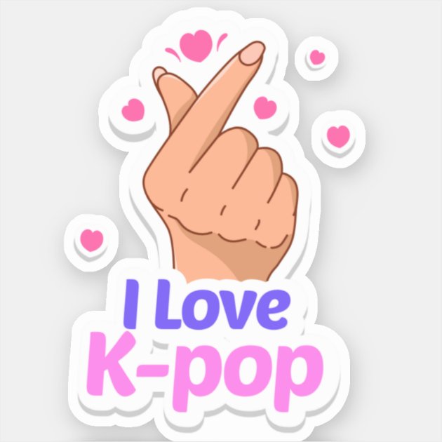 I Love Kpop Finger heart Sticker